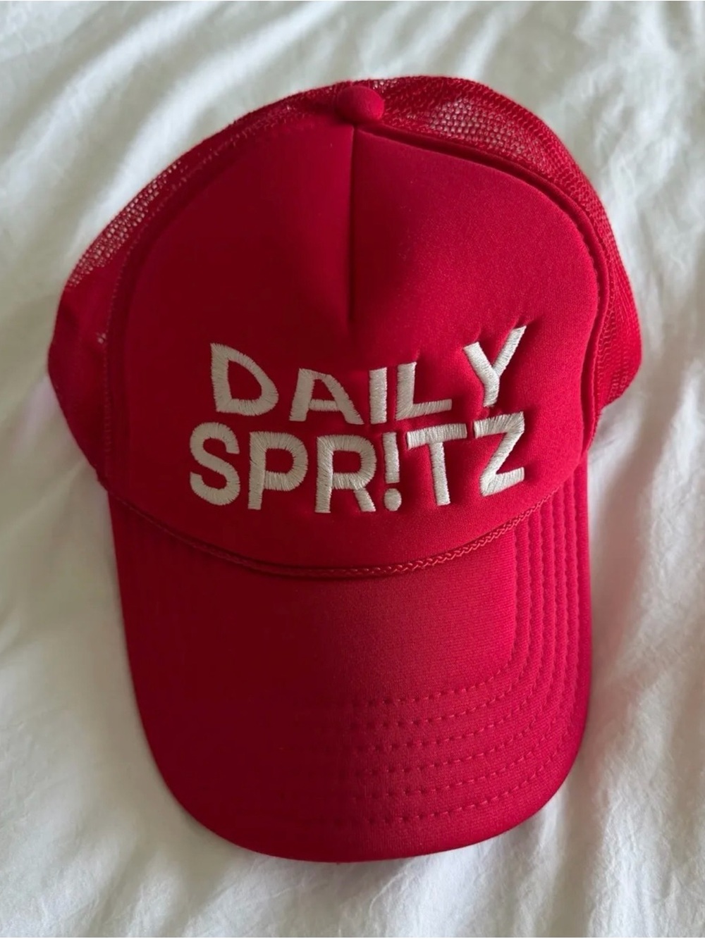 Daily Drills Red "Daily Spritz" Mesh Trucker Hat